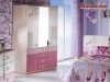Mobila tineret dormitor fete roz Portivo cu birou