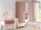 Dulap Tineret/Copii 3 Uși cu Oglindă și Sertare Rose Pink❤️ Cilek Elegance