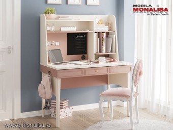Birou pt. dormitor fete Roz Pudra prafuit Elegance
