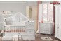 Pat Transformabil Combinat set dormitor copil bebe de LUX Romantic Baby Pat Transformabil Combinat set dormitor copil bebe de LUX Romantic Baby