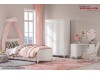 Mobilier alb dormitor Tineret / Copii Romantica - Set