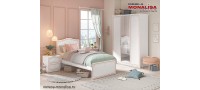Vanzare Dormitor fete Alb cu Roz Selena Pink copii tineret Bucuresti