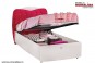 Pat Mobila Dormitor Fete alb cu rosu rubin colectia Yakut Pat Mobila Dormitor Fete alb cu rosu rubin colectia Yakut