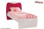 Pat Mobila Dormitor Fete alb cu rosu rubin colectia Yakut Pat Mobila Dormitor Fete alb cu rosu rubin colectia Yakut