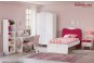 Pat Mobila Dormitor Fete alb cu rosu rubin colectia Yakut Pat Mobila Dormitor Fete alb cu rosu rubin colectia Yakut