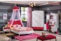Pat Mobila Dormitor Fete alb cu rosu rubin colectia Yakut Pat Mobila Dormitor Fete alb cu rosu rubin colectia Yakut