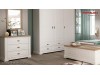 Dormitor Clasic alb Bastide - MDF si Lemn stejar natur