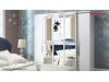 Dormitor modern lux Baron alb 5 usi oglinda pat 160x200