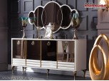 Set Living alb de Lux - Model lucios Modern Elegant Elite gold