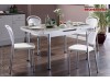Masa pt. bucatarie extensibila Crem cu alb si picioare metal Milton