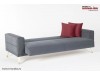 Canapea extensibila moderna gri antracit cu perne rosii Mira 3-2-1