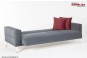 Canapea extensibila moderna gri antracit cu perne rosii Mira 3-2-1