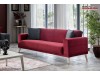 Canapea extensibila moderna gri antracit cu perne rosii Mira 3-2-1