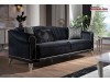 Canapea eleganta catifea neagra Rolf de lux 3 locuri