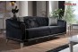 Canapea eleganta catifea neagra Rolf de lux 3 locuri