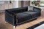 Canapea eleganta catifea neagra Rolf de lux 3 locuri