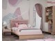 Pat tineret Fete Roz Pudra - Stejar 120x200 Colecția Angel City ✴️ KUPA