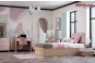 Set mobilier dormitor fete roz alb stejar Camera Tineret Angel City