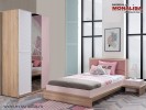 Set mobilier dormitor fete roz alb stejar Camera Tineret Angel City