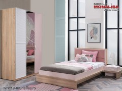 Set mobilier dormitor fete roz alb stejar Camera Tineret Angel City
