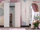 Dulap 3 Usi Fete Angel City roz pastel alb pt. Fete KUPA | Pret PROMO