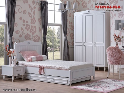 Set dormitor alb Copii Tineret Juliette Camera fete | Pret de Fabrica KUPA