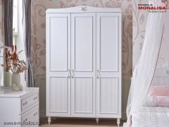 Dulap haine 3 usi Alb Mat Juliette pt. camera copii Fete ❤️ Pret Special