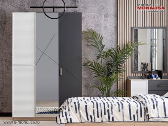 Dulap Camera Tineret Modern 3 usi si Oglinda New City ➡️ Pret KUPA