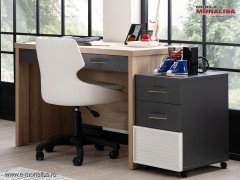 Birou Tineret New City - Masa de Studiu Copii Alb/Negru Moderna☑️