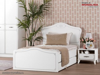 Pat Perla S 120x200 Alb Mat - Copii Tineri Premium Preț Import Kupa