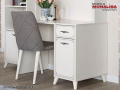 Birou copii Alb-Gri - Masa de scris si studiu Perla S - Kupa Genc