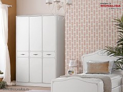 Dulap haine copii alb gri cu 3 usi Perla S | Oferta Pret Direct Fabrica