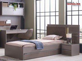 Pat 120x200 Shadow pt. Tineret ♦️ LED integrat si USB Design Modern