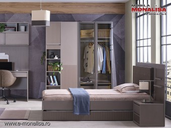 Set camera Tineret Moderna Gri Sofisticat Shadow Premium Modular