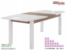 Masa Extensibila Alb lucios / Stejar 4-6-8 persoane Dune - Pret de Fabrica