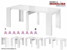 Masa consola Extensibila alb lucios 2-4-6-8 persoane Mateo / Helena