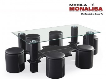 Set Masa Cafea + 6 Tabureti