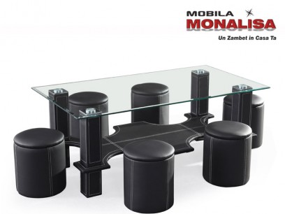 Set Masa Cafea + 6 Tabureti