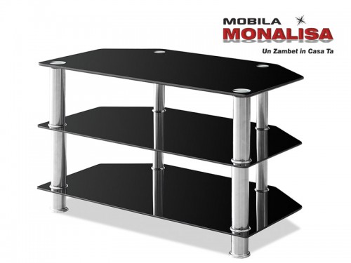 Stand TV Sticla Neagra Modern