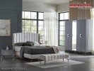 Set Mobila Dormitor moderna gri mdf lucios sticla gri Alessa