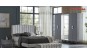 Set Mobila Dormitor moderna gri mdf lucios sticla gri Alessa