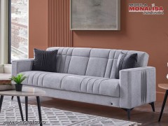 Canapea extensibila gri deschis 3L Almond model modern cu lada