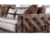 Canapea chesterfield extensibila Armada S Luxury crem + maro