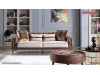 Canapea chesterfield extensibila Armada S Luxury crem + maro