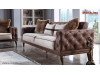 Canapea chesterfield extensibila Armada S Luxury crem + maro