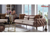 Canapea chesterfield extensibila Armada S Luxury crem + maro