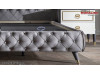 Pat tapitat Chesterfield Gri de Lux Armada cu lada ➕ somiera