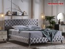 Pat tapitat Chesterfield Gri de Lux Armada cu lada ➕ somiera