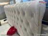 Pat crem tapitat Chesterfield cu lada si somiera Dolce DLC 160x200