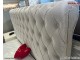 Pat crem tapitat Chesterfield cu lada si somiera Dolce DLC 160x200